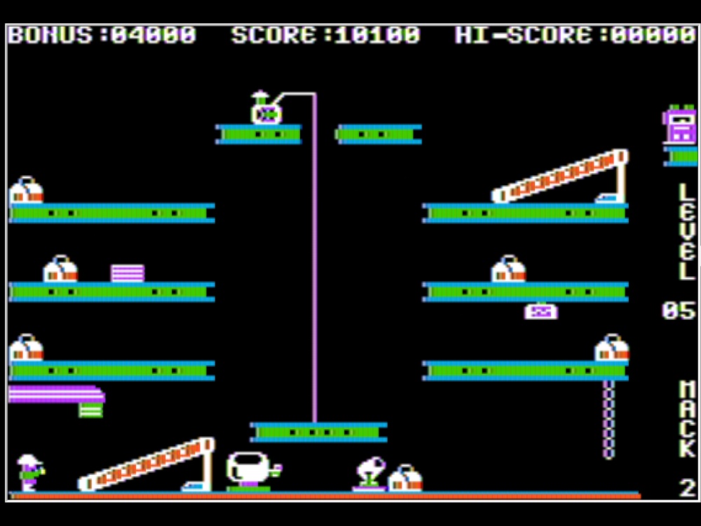 Gameplay of Hard Hat Mack for Apple II